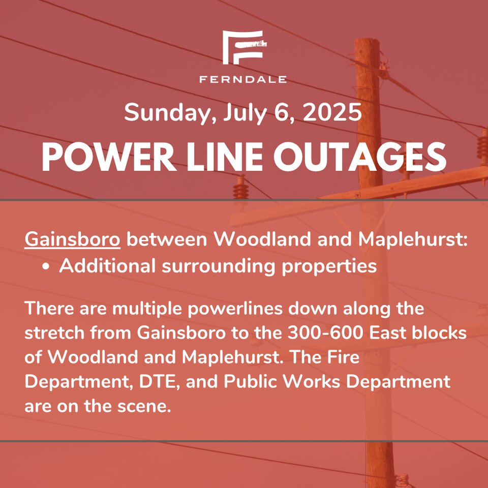 Power Line Outages: 400 Block of E. Woodland and E. Maplehurst along ...
