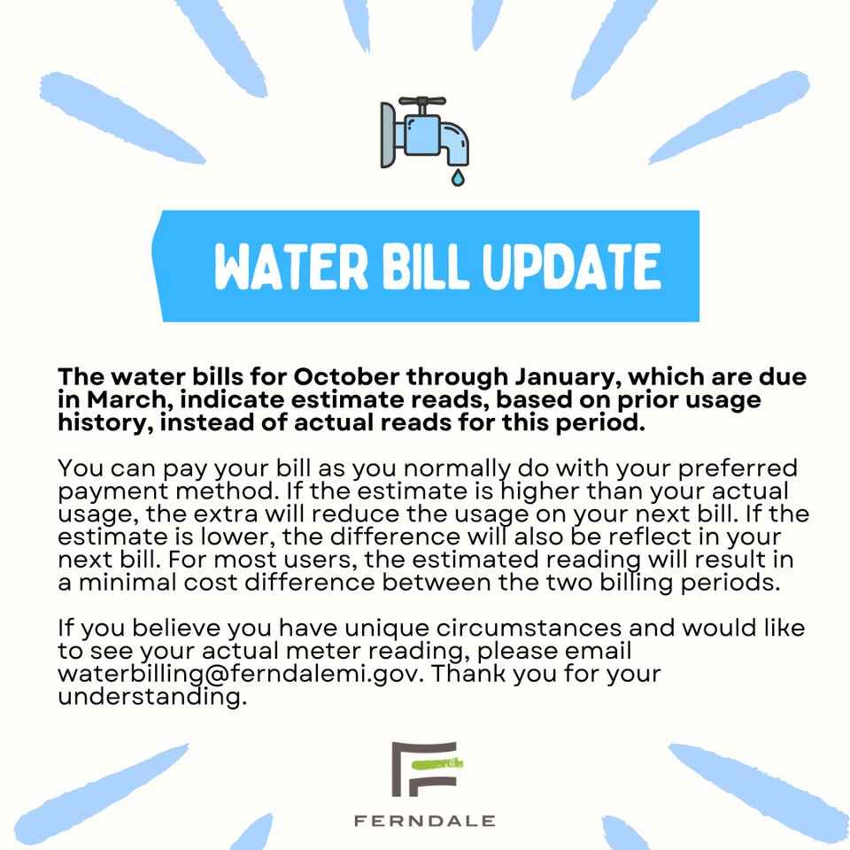 Water Bill Update - News - Ferndale